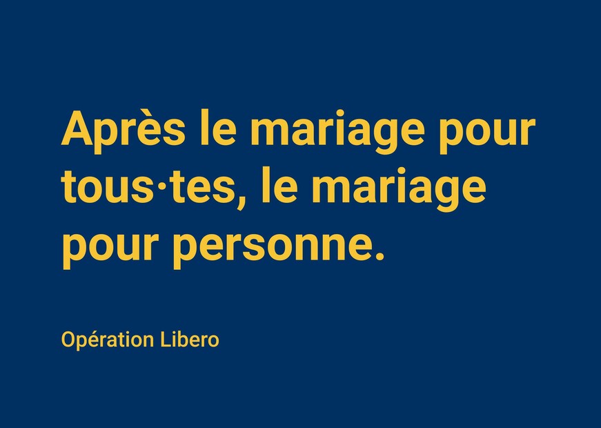 Après le mariage pour toutes et tous, le mariage pour personne